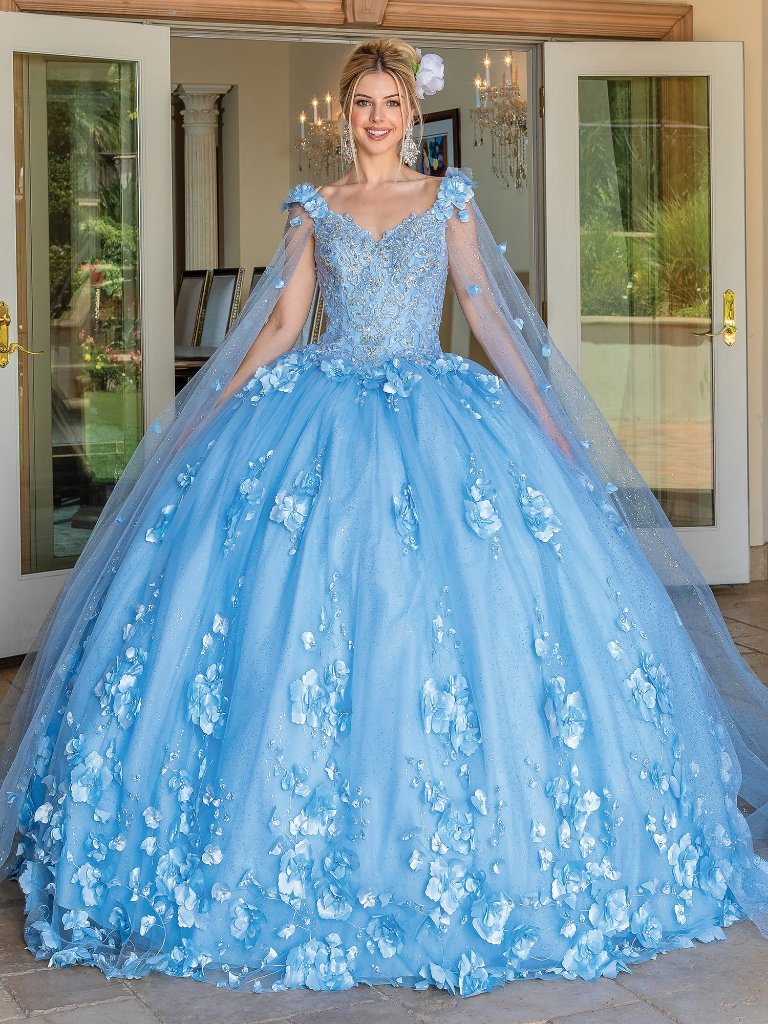 New Bahama-Blue Evening Gown Floor Length Formal Elegant Stunning 1695